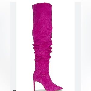 Schutz ashlee pink over the knee suede boots